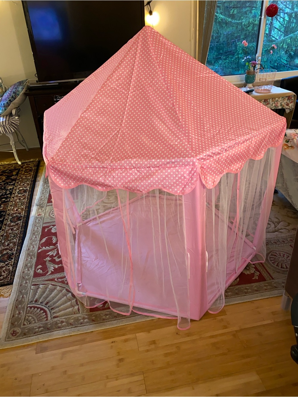 Pink Polka Dot Princess Play Tent